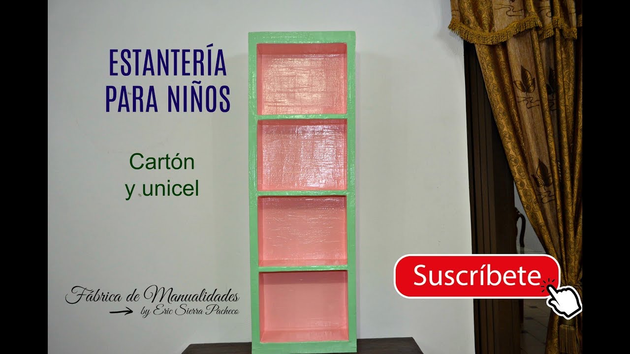 Estantería para niños o niñas. Usando y unicel. - YouTube