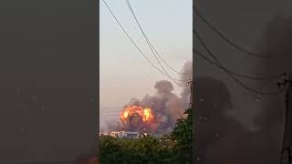 New video of the explosion of the Russian ammunition depot in Khrustalny