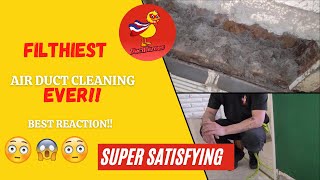 Filthiest Air Duct Cleaning EVER!  (Best Reaction!!)