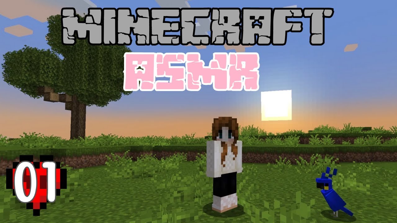 ASMR Gaming | Minecraft Hardcore Ep.1 | Gum chewing, keyboard, whispering, tascam mic