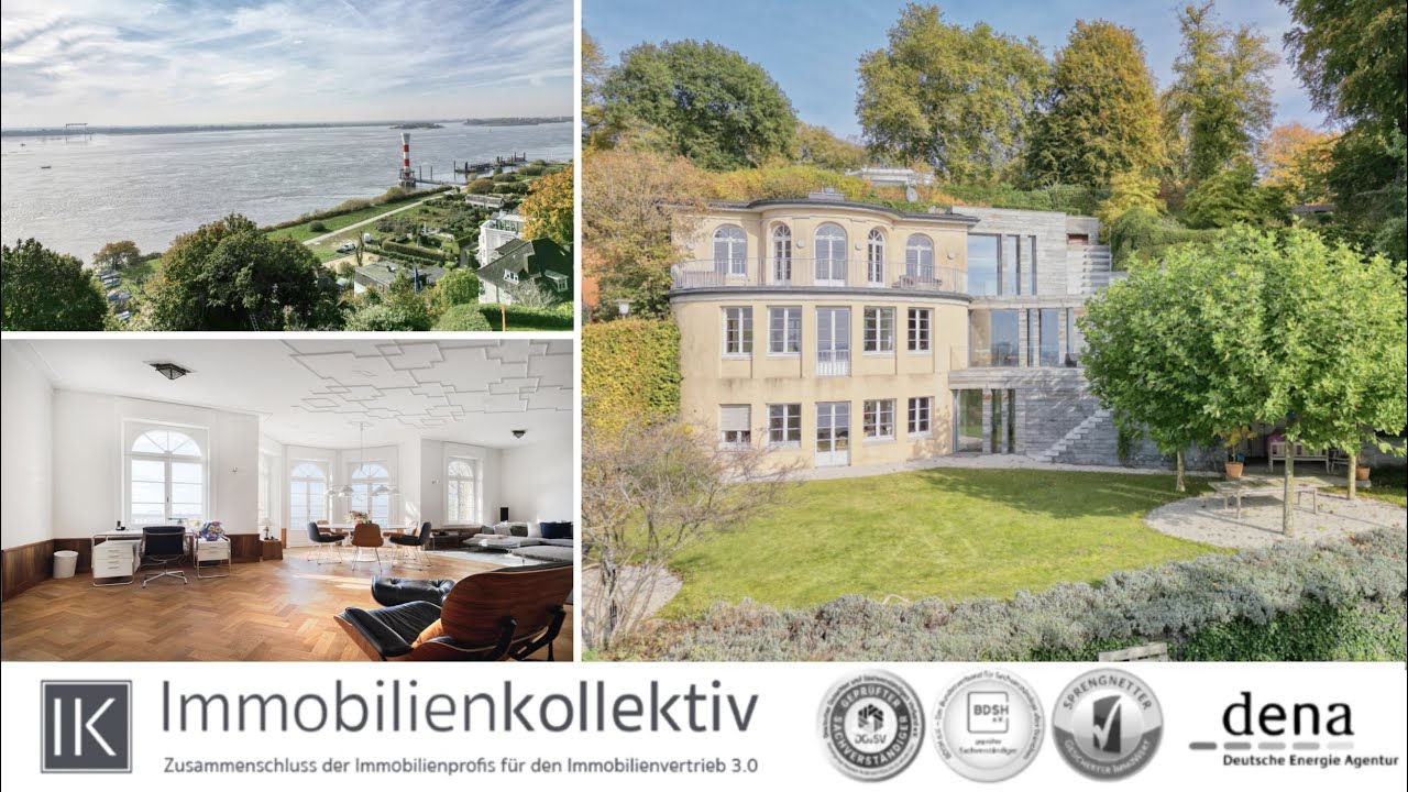 IMMOBILIENKOLLEKTIV: HAMBURG BLANKENESE - TRAUM-VILLA - ERSTE WASSERLINIE - EINMALIGER WEITBLICK !!!