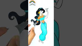 Coloring Princess Jasmine from Aladdin #jasmine #aladdin #shorts #shortsfeed #adultcoloring