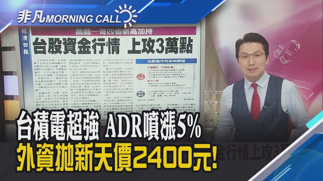 SanDisk暴漲15%美光飆漲10% 台積電ADR衝高5%創新高!川普突襲委內瑞拉 分析師估黃金有望飆上5400美元!｜主播鄧凱銘｜【非凡Morning Call】20260105｜非凡財經新聞