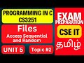 Sequential vs Random File Access in C | CS3251 Unit 5 | Programming in C Tamil | Anna University