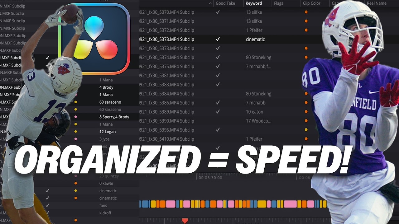 Faster Sports Edits: DaVinci Resolve Organization Tips