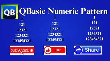 QBASIC Pattern Printing 1 121 12321 1234321 123454321|| QBASIC Numeric Pattern Printing in Hindi