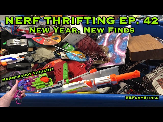 KBFoamStrike's NERF THRIFTING Vlog EP. 42: New Year, New Finds - Goodwill Outlet and More!!! class=