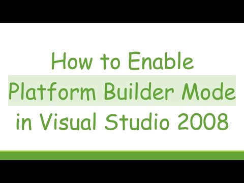 How to Enable Platform Builder Mode in Visual Studio 2008