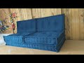 Sofá cama Futon Turco Suede Azul Marinho