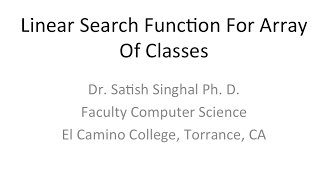 Linear Search For Array Of Classes