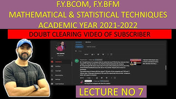 FYBCOM FYBFM Maths Sem 1|Shares and Mutual Funds IDOL Mumbai University doubt clearing of subscriber