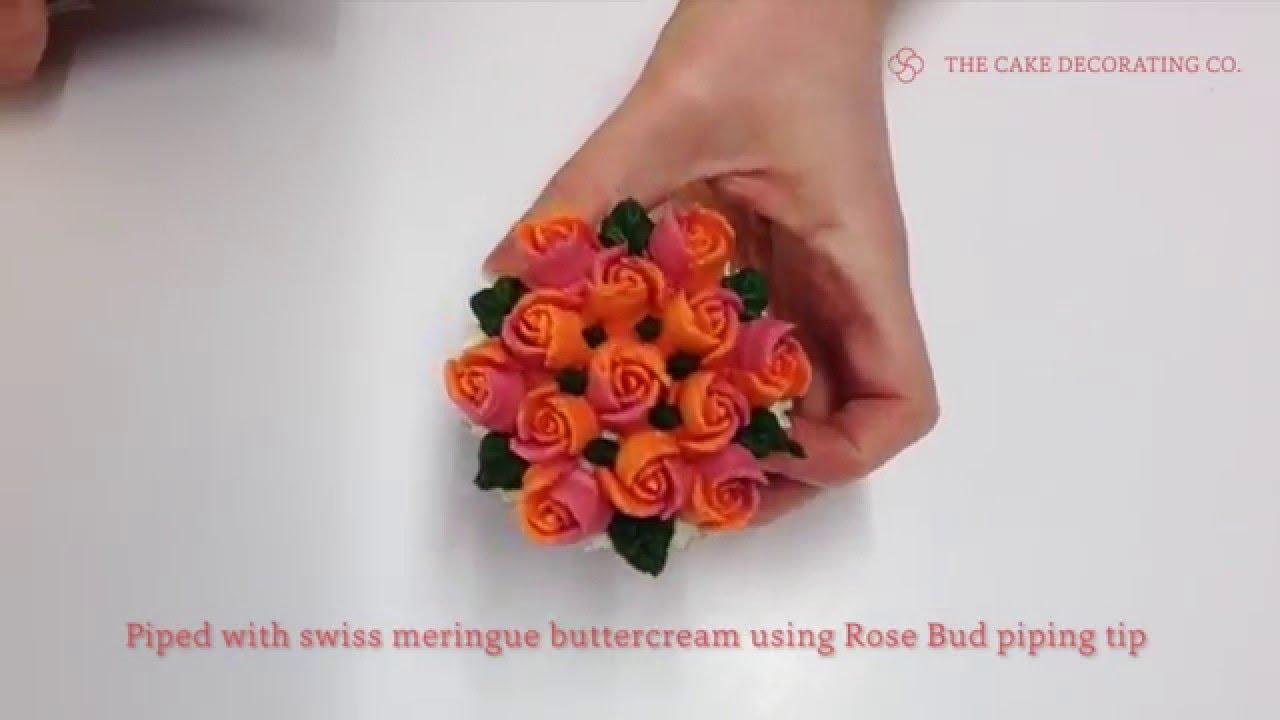 Flower Piping Tip How to pipe a Rose Bud Floral Cupcake YouTube