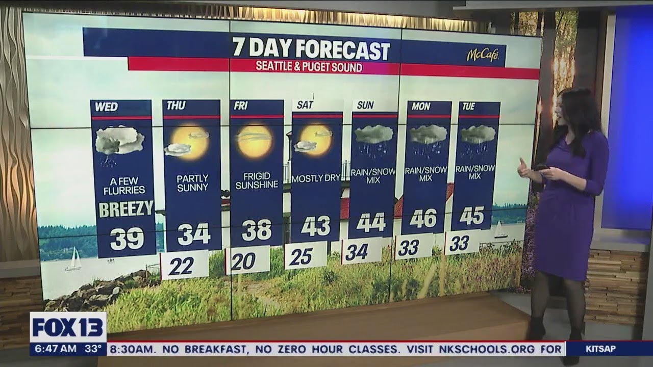 Temperatures to drop with chance of lowland snow | FOX 13 Seattle - YouTube