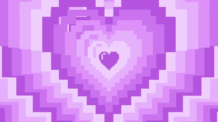 Purple 8-Bit Heart Background Screensaver Loop 1 Hour HD