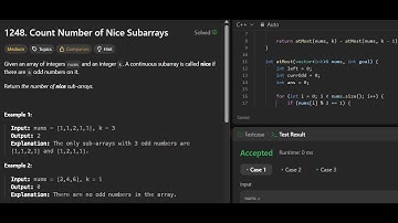 LeetCode 1248 | Count Number of Nice Subarrays | Solved in CPP