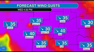 40+ mph gusts hit Rapid City area Wednesday p.m., Joe Martucci has the forecast