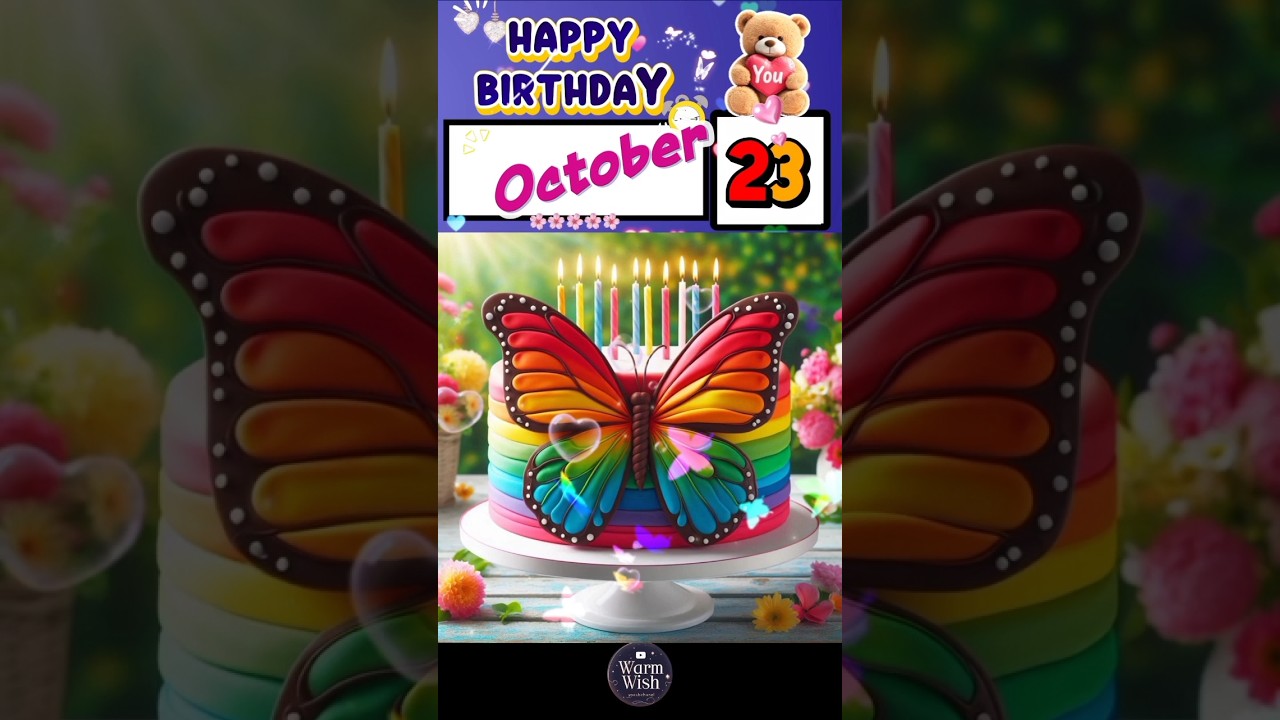 23 October Birthday Wishes 💜️🎂🩵 | Happy Birthday Song 