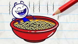 Pencilmate's Hot Tub of Pasta | Animated Cartoons Characters | Animated Short Films