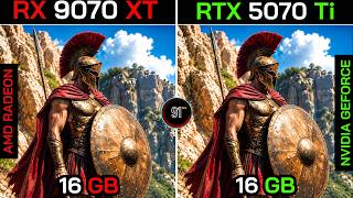 RX 9070 XT VS RTX 5070 Ti  Ryzen™ 7 9800X3D : TEST IN 10 GAMES
