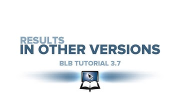 BLB Tutorial 3.7 - Results in Other Versions