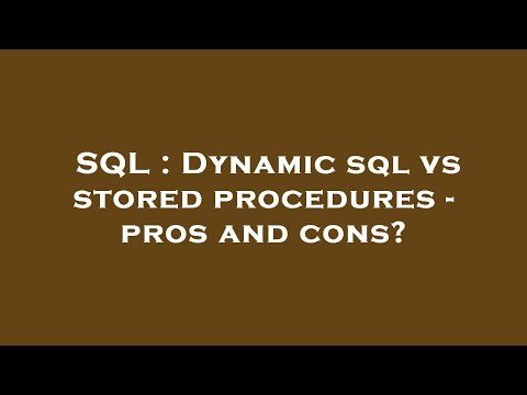 SQL : Dynamic