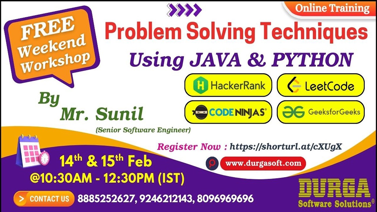 Problem Solving Techniques Using JAVA & PYTHON (FREE Weekend Workshop ...