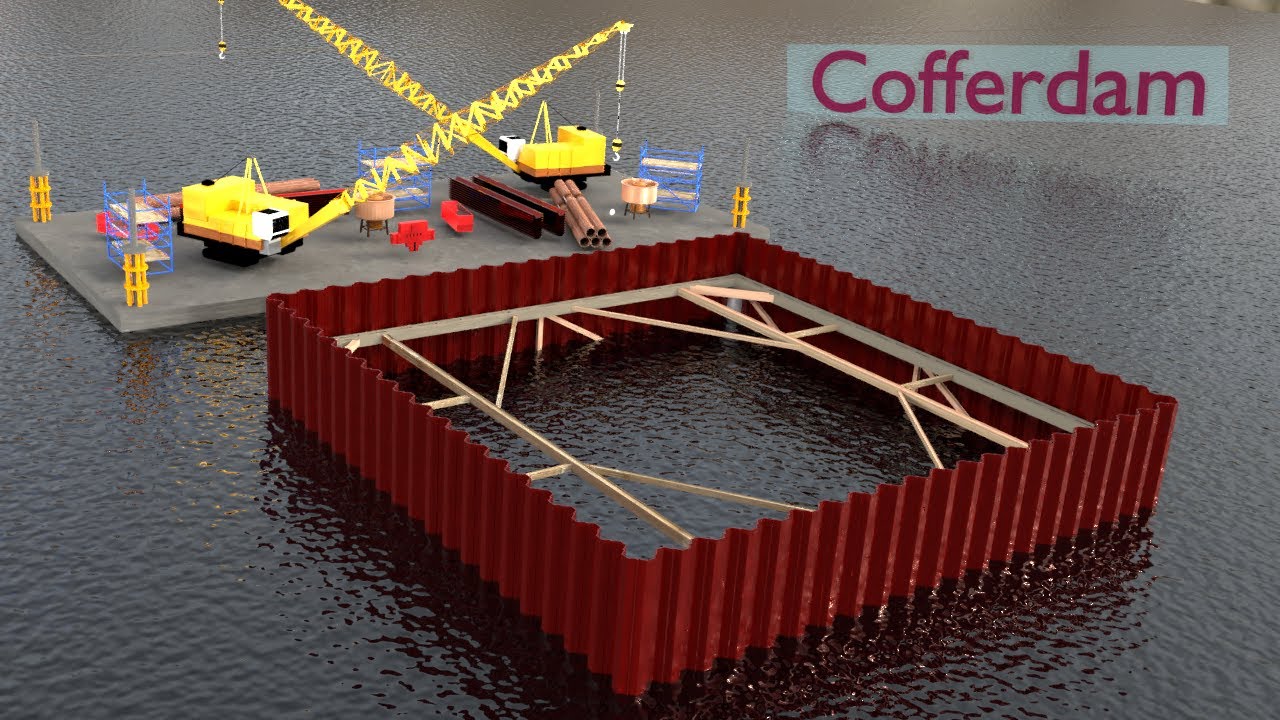 How Underwater Construction Is Done Coffer Dams Explained YouTube