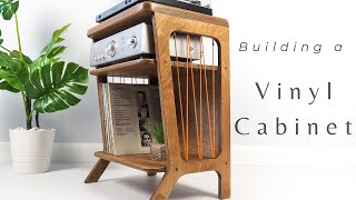 Building a Mid Century Vinyl Record Media Cabinet / Modern Plywood Furniture