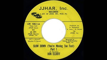 RARE FUNK: Don Elliott - Slow Down (You´re Moving Too Fast) Pt.1