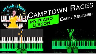 Camptown Races - Easy Piano Synthesia Tutorial for Beginners