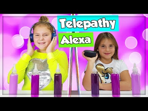 TWIN TELEPATHY ALEXA VS ELINA SLIME CHALLENGE !!!