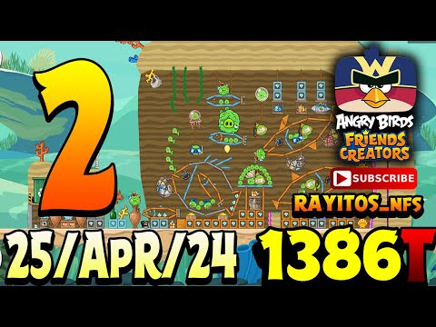 Angry Birds Friends Level 2 Tournament 1386 Highscore POWER-UP walkthrough