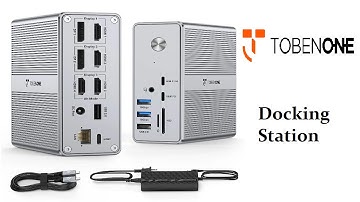 TobenONE UDS033B DisplayLink Docking Station 4 HDMI, 18-in-1 USB C Dock Included