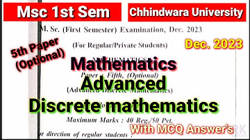 MSc(Maths)  1st Sem | Advanced discrete mathematics msc |  2023 paper | important question paper msc