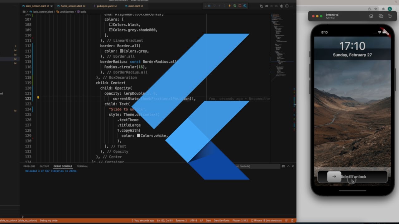 Flutter - How to make iOS style "Slide to unlock" - YouTube