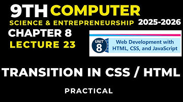 class 9 computer chapter 8 Lecture 23: Adding Transition in html css