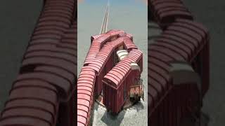 Extreme Massive Train On Diamond Crossing Unique Railroad 🤯😱 BeamNG Train Crossing #shorts
