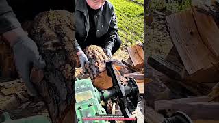 automatic wood log splitter machine with hydraulic gearbox drive for 20–40 cm firewood splitting