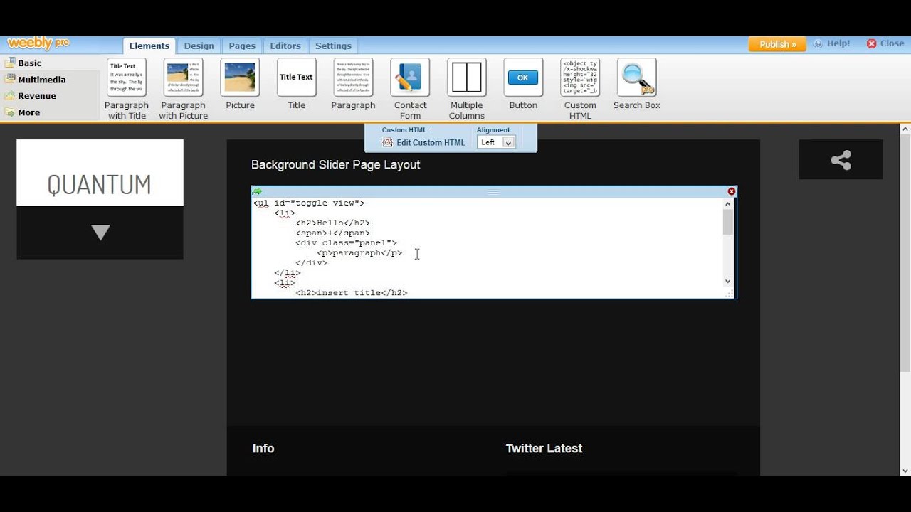 How to setup Webfire Themes Weebly widgets and features - YouTube