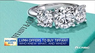 Lmvh offered to buy tiffany but did investors know about talks between
the luxury company before they became public? cnbc's robert frank
reports.
