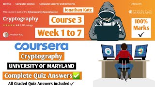 Cryptography | Cybersecurity Specialization | Coursera | Week 1 to 7 | Course 3 Quiz Answers