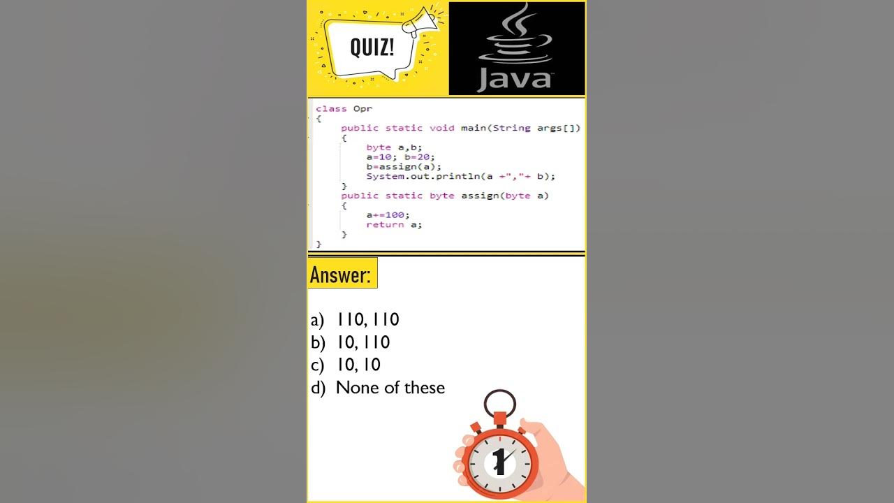 12- Java Multiple Choice Quiz with explanation | Java Programming Quiz ...