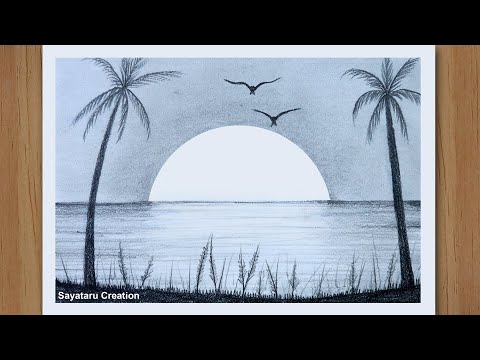 Video: How To Draw A Sunset In Stages