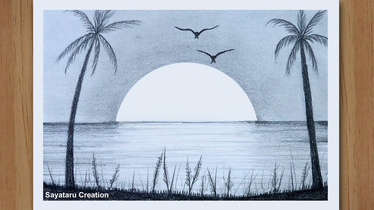 Featured image of post Sunrise Sunset Pencil Drawing Landscape sunset pencil drawing