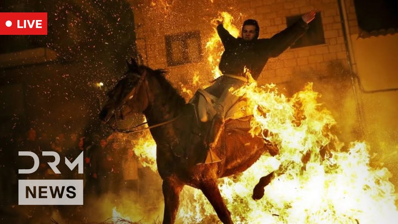 LIVE: Horses Leap Over Flames in Spain’s Luminarias Festival