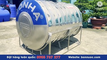 Bồn nước inox Sơn Hà 2000 lít ngang. Bồn nước 2000L inox SUS304. BH 16 năm. Toàn Phát 0903 737277