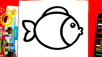 Vẽ con cá đơn giản nhất | Cách vẽ con cá đẹp nhất | Vẽ và tô màu chú cá dễ thương