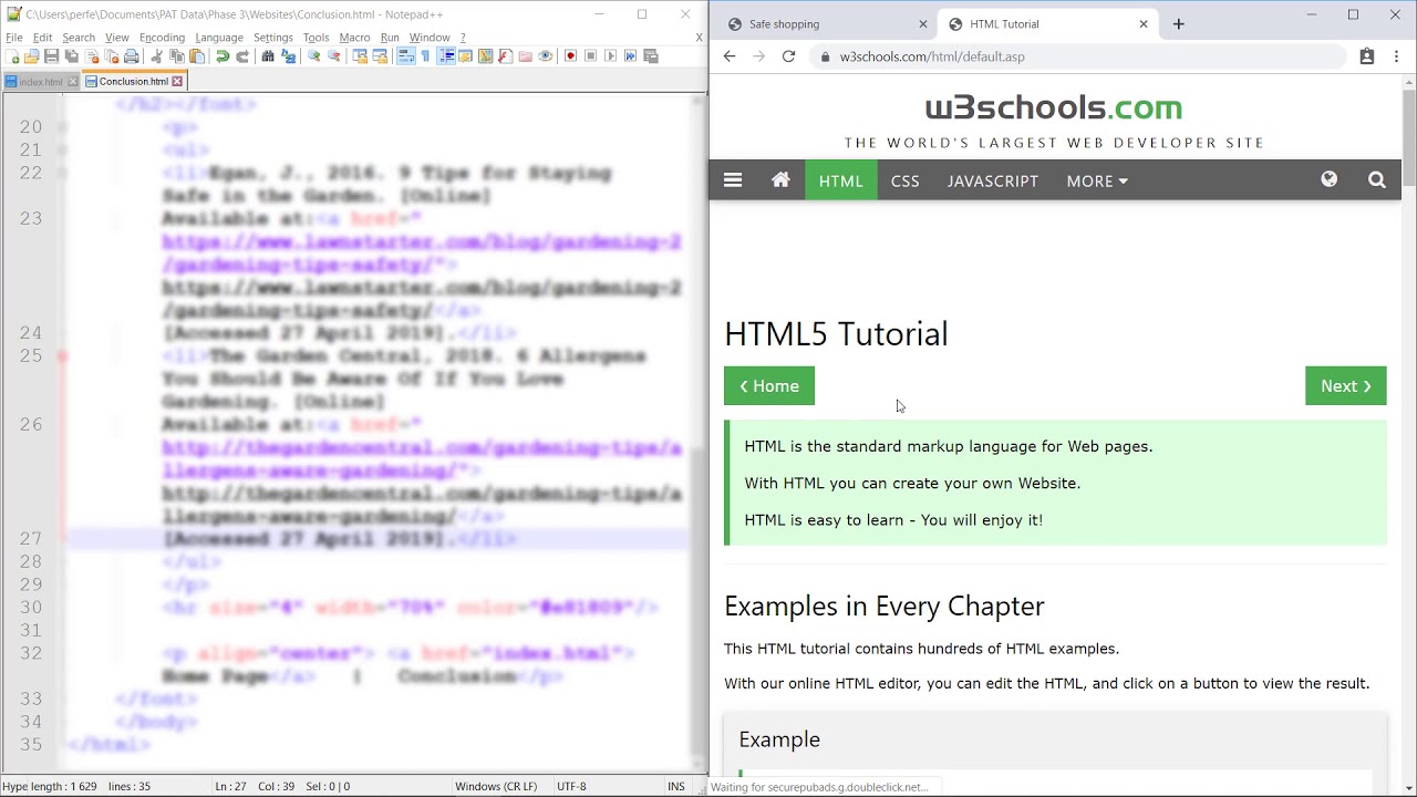 Grade 11 Phase 3 Step 15 - Link two pages and extra tags - YouTube