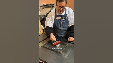 Printing a button related woodcut for National Button Day (November 16)