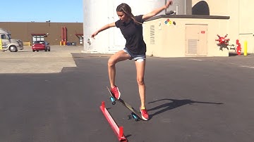 GIRL LEARNS HER FIRST SKATEBOARD TRICKS |  EP 3 OLLIE FIRST STEPS